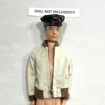 Винтажный 1961 Mattel Barbie/Ken #789 «ЯХТСМЕН» бежевый/коричневый PAK куртка и шляпа GC - Изображение 1 из 4