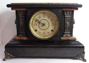 Antiguo reloj de sobremesa Seth Thomas Adamantine 8 días, hora/huelga, llave de cuerda (A) - Imagen 1 de 14
