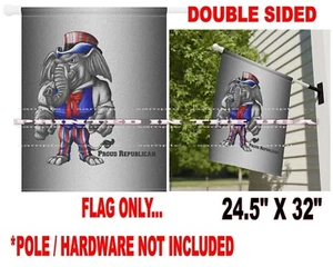 Proud Republican Elephant Party Logo Cartoon Art Home Garage Banner Flag - Imagen 1 de 4