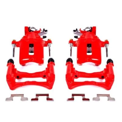 Power Stop For 05-14 Ford Mustang Rear Red Calipers w/Brackets - Pair - Image 1 of 4