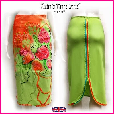 elegant skirt woman clothing vintage fashion iconic brand painted & embroiedered - Image 1 of 4