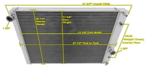 91 92 93 94 95 96 Corvette 2 filas radiador de aluminio tubos de 1 pulgada AE1052 - Imagen 1 de 7