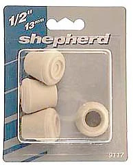 Shepherd Hardware 9126 Rubber 3/4" Leg Tips 4pk Black