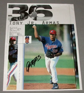 Foto original firmada de Tony Jr. Armas de Montreal Expos de MLB - Imagen 1 de 2