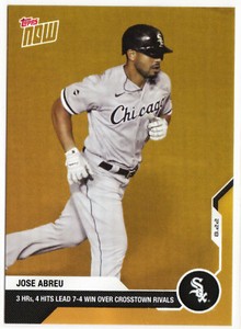 Jose Abreu White Sox 2020 Topps Now ODB-3 Road to Opening Day 3 HR's Gold Bonus