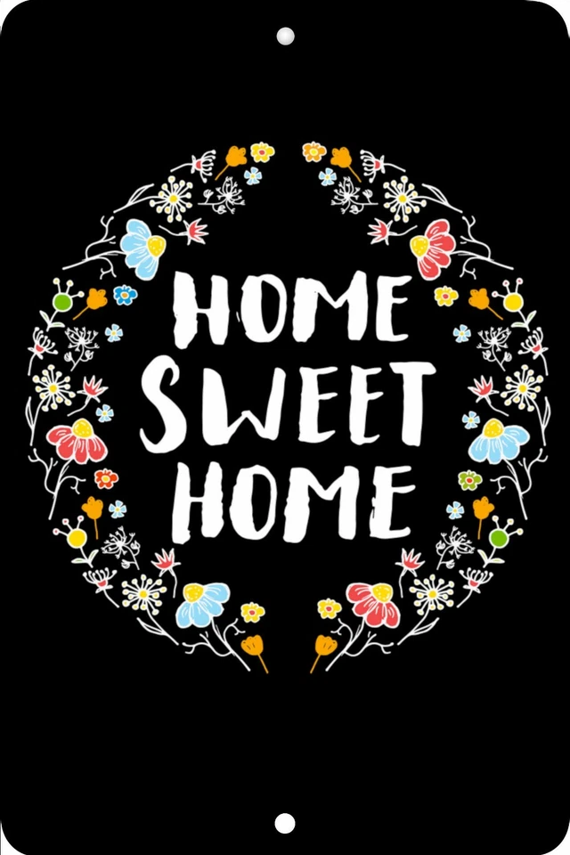 Home Sweet Home, Letrero Hogar, Decoración del Hogar Metal Aluminio, EE. UU., Negro Foto 1 de 1