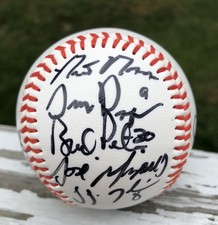 2008 Autograph Auto Team Signed Baseball New Britain Rock Cats Plouffe Hughes