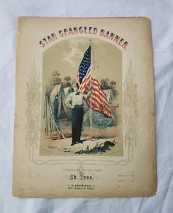 MS9000 Sheet Music Star Spangle Banner for Piano by Charles Voss circa 1861 RARE - Picture 1 of 4