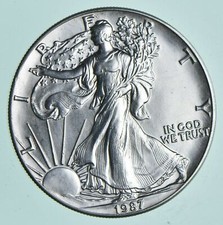 1987 American Silver Eagle 1 Troy Oz .999 Fine Silver Brilliant Uncirculated BU