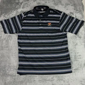FootJoy FJ Polo Shirt Men's Size XL Black Striped Performance Golf Mission Hills - Picture 1 of 7