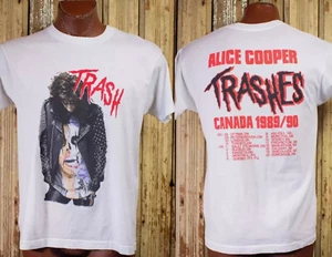 Vintage Alice Cooper Trash Canada Concert T Shirt 198990 White - Picture 1 of 1