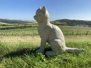 Cat Statue Patio Garden Home Ornament Decoration Animal Lover Art Project Gift - Picture 1 of 10