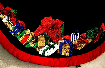 PRECIOSA FALDA ÁRBOL DE NAVIDAD LENTEJUELAS TERCIOPELO NEGRO CON CUENTAS #2 Foto 1 de 4