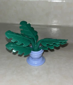 FISHER PRICE Loving Family Dollhouse POTTED GREEN PLANT Greenery Blue Pot #2 - Picture 1 of 2