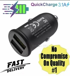 Fast Car Charger USB Cigarette Lighter Socket Dual Adapter iPhone Samsung Huawei - Picture 1 of 5
