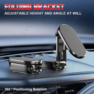 360 Rotation Magnetic Phone Holder Foldable Car Mount Stand Dashboard Universal - Picture 1 of 13