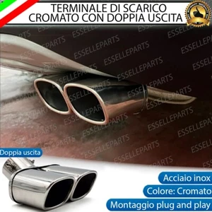 TERMINALE DI SCARICO DOPPIO MARMITTA HYUNDAI TUCSON MK4 FINALINO CROMATO INOX - Foto 1 di 10