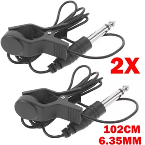 2pz Pickup Clip On Chitarra Acustica Universale Nero per Microfono a Contatto Piezo - Foto 1 di 15