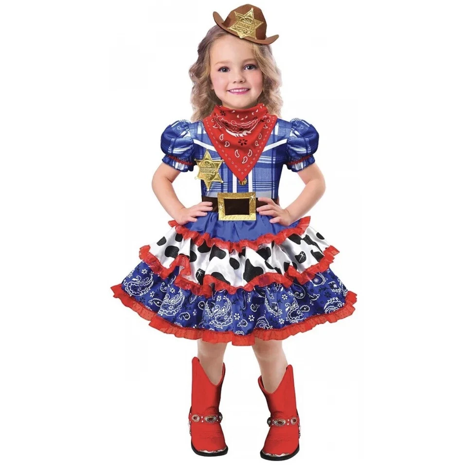 Fantasia Rodeio Cutie Halloween Fantasia Vestido Feminino Tamanho 3-4 T Anos NOVO COM ETIQUETAS - Imagem 1 de 4