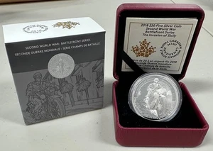 2018 Canada $20 1oz Fine Silver WW II Battlefront Series The Invasion of Sicily - Picture 1 of 5