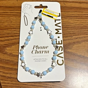 Case Mate Phone Charm Attaches to All Phone Cases Blue, Silver, Pearl, Stars NWT - Picture 1 of 2