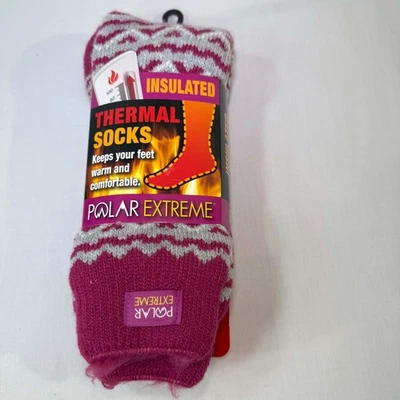 Calcetines cálidos térmicos aislados Polar Extreme cómodos para mujer 5-9 rosa/gris Foto 1 de 2