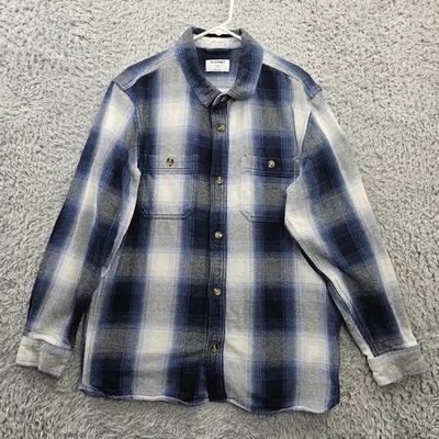 OLD NAVY Flannel Shirt XL Tall Heavyweight Shacket 2 Pockets Blue Plaid 2022 - Image 1 of 4