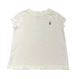 Polo Ralph Lauren unisex bambino taglia 3T bianca con logo blu pony t shirt - Foto 1 di 5