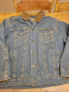 Wrangler Flannel Lined Denim Jacket Men’s Large Buffalo Plaid  - Picture 1 of 16