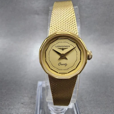 Longines Watch Women 19mm Champagne Dial Gold Tone Round New Battery - Image 1 of 4