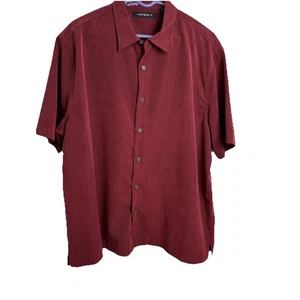 Axist Soft Mens XL Button Up Short SleeveShirt Rust Casual - Picture 1 of 11