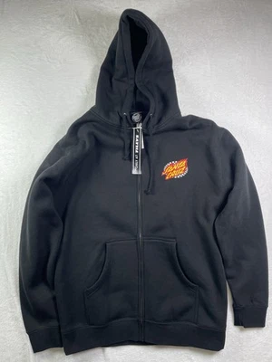 Santa Cruz NWT Zipper Hoodie Tilly’s Black With Tire Flame Size Large Men’s - Image 1 of 4