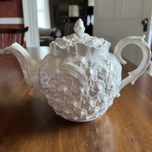 Vintage Spode Imperial Fancies Historic Newport Pineapple White Teapot 1960s - Picture 1 of 13