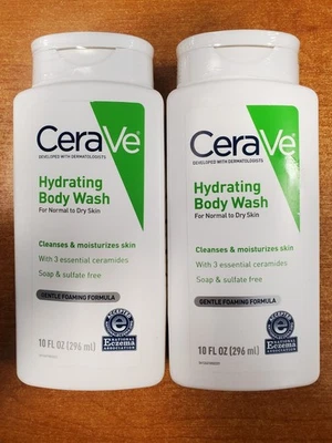 2 Pack: CeraVe Hydrating Body Wash for Dry Skin 10 oz. ea. (7491) R6P3 - Image 1 of 4