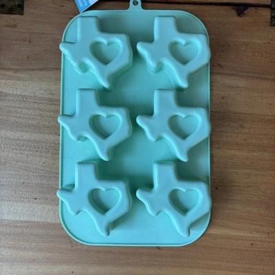 Molde de silicona TEXAS HEART; apto para microondas y horno hasta 450°, apto para congelador Foto 1 de 4