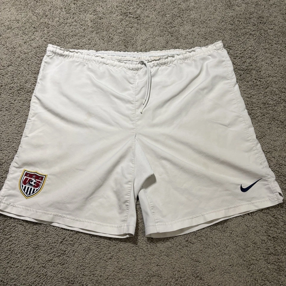 Pantalones Cortos de Fútbol Nike Team USA Para Hombre XL Blanco Auténtico Atlético Gimnasio Retro Logo Foto 1 de 4