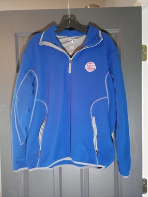 Detroit Pistons Pullover 1/4 Zip Fleece Sweater NBA Basketball Antigua W/ Pocket - Image 1 of 4