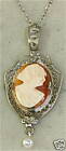 Vtg 1920'S Art Deco Sterling Cameo Lavaliere Necklace
