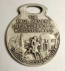 Vtg PAUL REVERE LIFE INSURANCE Customer ID Tag or Fob: Horseback Image; #162321 - Picture 1 of 2