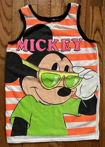 Vintage 80’s Disney Jog Togs Mickey Surf T-Shirt Size 14-16 Youth AOP Tank Top - Picture 1 of 8