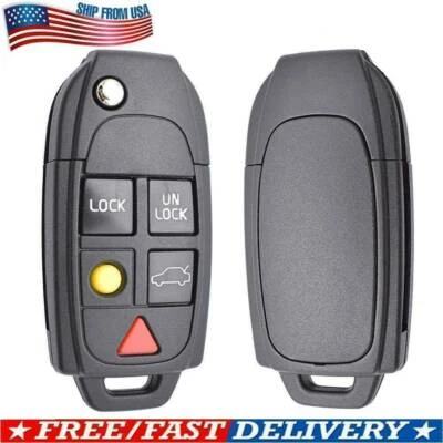 5 Buttons For VOLVO S60 S80 V70 XC70 XC90 Flip Remote Car Key Fob Case Shell US - Image 1 of 4