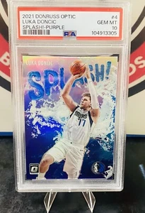 2021-22 Panini Donruss Optic - Purple Splash! Luka Dončić #4 PSA 10 - Picture 1 of 2
