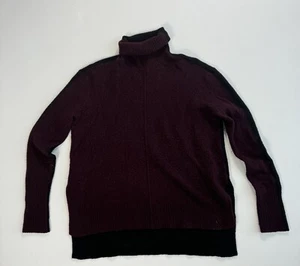 Athleta Women’s XS Merino Wool Sweater 2 Tone Turtleneck Stretch Casual Outdoor - Picture 1 of 8