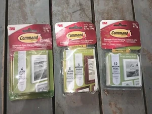 Command 3 Pack 16 & 12 Lb. Large & Medium Picture Hanging Strips -30 Pair Total - Picture 1 of 9