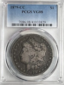 1879-CC Morgan Silver Dollar, PCGS VG 08, rare and better date, protected by NFC - Picture 1 of 2