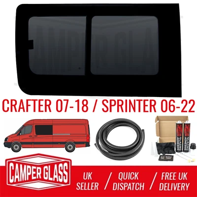 Crafter 07-18/Sprinter 06-20 Passenger Side Sliding Privacy Window & Fitting Kit - Image 1 of 4