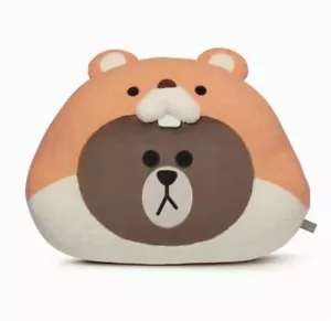 LINE FRIENDS Official Jungle MUNCHY BROWN Soft Plush Pillow Decorative Cushion - Picture 1 of 12