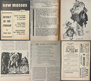 NEW MASSES December 9 1947 CPUSA PUNJAB Isidore James Neugass Lawrence Geller!!! - Foto 1 di 12