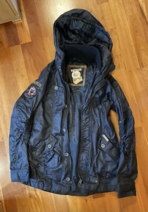 Khujo Jacke Damen Parka dunkelblau Gr. M Sommerjacke gewachst - Bild 1 von 4