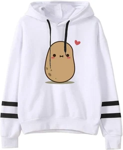 Teen Girls Potato Hooded Sweatshirt Womens Long Sleeve Cute Hoodies Pullover Top - Picture 1 of 12